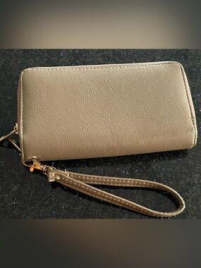 Tan Wristlet Clutch Wallet for Women. New